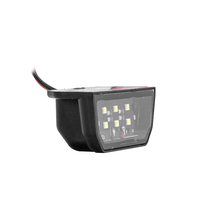 Feux latéraux de camion à 6 LED, feux arrière de remorque, SUV, camion, feux de plaque d'immatriculation, feu arrière de moto, DC 12-24V, noir