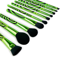Ensemble de 10 pinceaux de maquillage au design esthétique, kit de pinceaux cosmétiques professionnels pour le visage