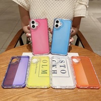 TPU + PC 3-en-1 antichoc SHS étui couleur bonbon couverture rigide transparente pour iPhone 16 15 Pro Max 14 Plus 13 12 6 7 8 Plus