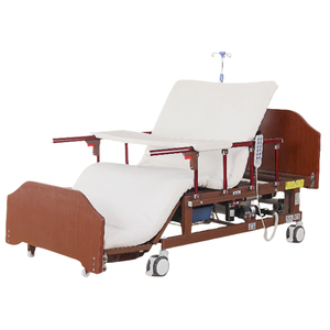 Cama <span class=keywords><strong>de</strong></span> Enfermería Eléctrica Completa con Barandillas <span class=keywords><strong>de</strong></span> Madera, Cama <span class=keywords><strong>de</strong></span> Cuidado en el Hogar con Elevación <span class=keywords><strong>de</strong></span> Respaldo, Elevación <span class=keywords><strong>de</strong></span> Piernas y Asistencia para Girar para la Recuperación - Product Image 1
