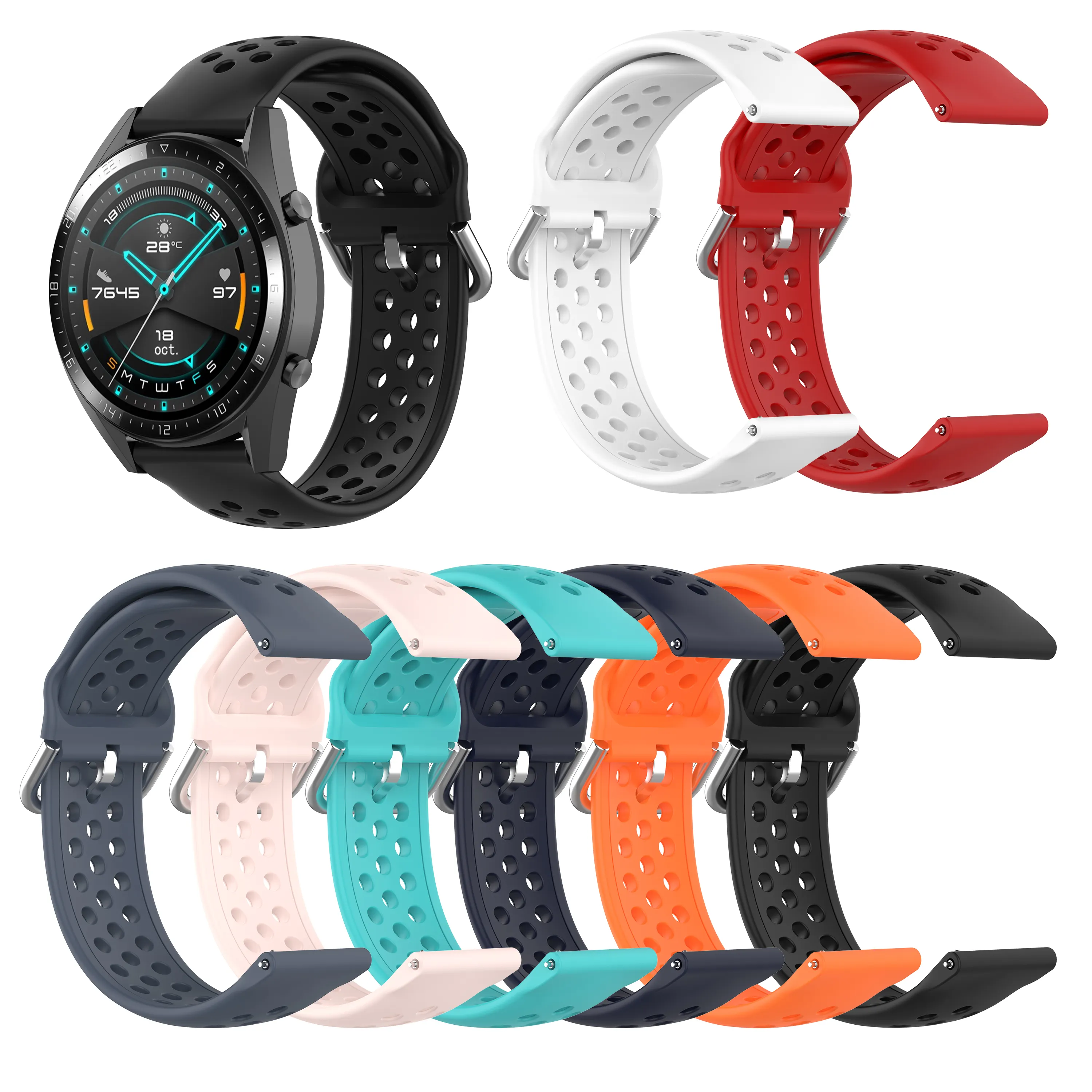 IVANHOE Replaceable Watchbands for HUAWEI WATCH GT 2 46mm/GT Active 46mm/ For HONOR Magic Silicone Strap Band GT2 Bracelet