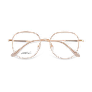 Monture de lunettes ronde en titane Danyang M6153, légère, monture complète, verres en résine, design unisexe - Product Image 3