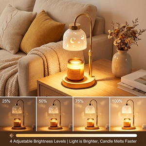 Lámpara Calentadora <span class=keywords><strong>de</strong></span> Velas <span class=keywords><strong>de</strong></span> Metal Blanco con Pintura Horneada <span class=keywords><strong>de</strong></span> Larga Duración y Resistente a la Decoloración para Decoración <span class=keywords><strong>de</strong></span> Habitaciones <span class=keywords><strong>de</strong></span> Estilo Neutral, Crema y Dark Academia - Product Image 3