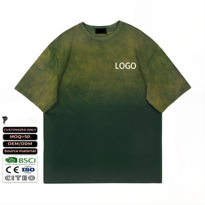Camiseta Tie Dye Vintage Personalizada para Hombre, Estilo Urbano Oversize, con Gráficos Bordados, Manga Corta, Algodón - Product Image 1