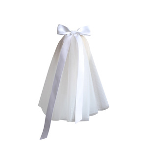 Bonne qualité Xinmeiji V664 <span class=keywords><strong>voile</strong></span> de mariée français avec nœud en ruban, couvre-chef court sur le thème de la forêt <span class=keywords><strong>blanche</strong></span> pour les photos de certificat de mariage, un populaire en ligne - Product Image 5