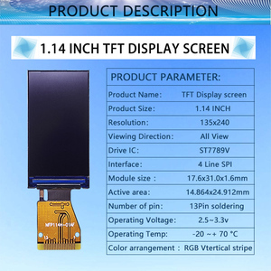 Màn Hình <span class=keywords><strong>LCD</strong></span> TFT 1.14 Inch 1.14 Inch Độ Phân Giải 135X240 ST7789V 13 Pin Nối Tiếp 4 Dây SPI Mô-đun Màn Hình Hiển Thị <span class=keywords><strong>LCD</strong></span> IPS Nhỏ - Product Image 3