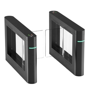 Tourniquet à passage rapide Slim Speed Gate, barrière en verre pivotante, contrôle d'accès optique, passage rapide, reconnaissance faciale RFID, design moderne noir - Product Image 1