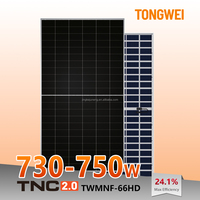 Panneau solaire bifacial Tongwei TNC2.0 G12R-66 730-750W de type N à demi-cellules, double vitrage, efficacité de 24,1 %, module PV de niveau 1