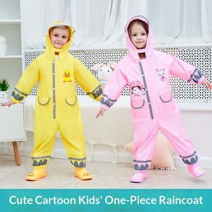 Combinaison imperméable une pièce pour enfants avec pantalon intégré, tenue de protection intégrale pour la randonnée, motif <span class=keywords><strong>petit</strong></span> canard jaune, cape de pluie pour bébé - Product Image 2