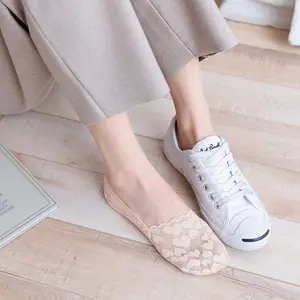 Hình Trái Tim Vô Hình Thuyền Vớ Của Phụ Nữ Cotton Đáy Ren Jacquard Bến Tàu Sinh Viên Cho Kds