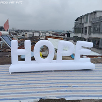 Grandes lettres gonflables HOPE avec lumières LED à changement de couleur pour les festivals et les expositions