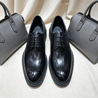 Nouvelles Chaussures Derby Homme 2026 à Semelle Épaisse en Cuir Véritable – Chaussures Habillées Classiques Noires à Lacets pour Hommes, Idéales pour le Bureau