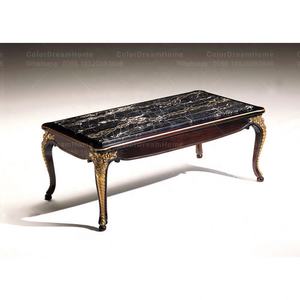 Meubles de palais italiens, salon, salon antique, table basse en bois sculpté, plateau en marbre - Product Image 1