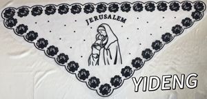 सफेद जाल फीता पर कस्टम काला चर्च घूंघट चैपल मस्लिन महिला घूंघट कारखाने - Product Image 4