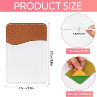 Titulaire de carte de crédit de téléphone en cuir PU personnalisé Sublimation Phone Sticky Card Holder Blanks Portable PU Card Holder