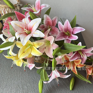 Fleurs artificielles en soie Jinxi, lys de 65 cm, décoration intérieure, accessoires de mariage, livraison directe d'usine - Product Image 4