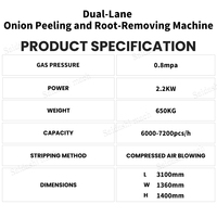 Machine chinoise à double voie pour éplucher et retirer les racines et la peau des oignons, destinée au marché malaisien