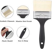 Pinceau industriel robuste de 3 pouces pour bricolage - Personnalisable OEM, poils en polyester de qualité supérieure résistants à la perte, manche en plastique lisse pour acrylique