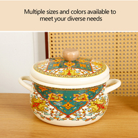 Vente en gros de casseroles en émail personnalisées de 18 à 26 cm, style russe et polonais, pour soupe aux fleurs, antiadhésives, ustensiles de cuisine en émail, casseroles en acier émaillé