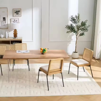Chaises de salle à manger en tissu au design moderne, vente chaude, démontables, dossier en rotin respirant, chaise de salon, meubles de maison