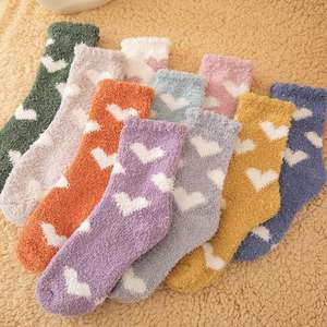 <span class=keywords><strong>Chaussettes</strong></span> pantoufles épaisses et respirantes pour femmes, colorées, chaudes, douces et confortables pour l'hiver en intérieur - Product Image 1
