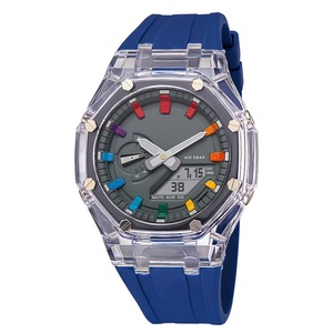 Montre de sport Ga2100 Gm2100 Ga110, série <span class=keywords><strong>g</strong></span>, style résistant aux chocs, bracelet noir et blanc, boîtier transparent, double affichage, montres pour hommes - Product Image 3