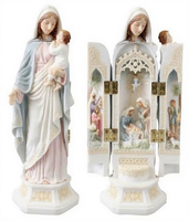 Statue de la Nativité en résine, triptyque, best-seller, figurine de la Vierge Marie en trois panneaux, réaliste et charmante