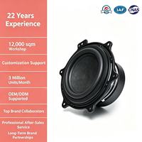 Haut-parleur de basses 4'' rond hexagonal à bord roulé inversé, revêtement noir, 25mm VC, 3 Ohm, 30W, bord en caoutchouc, aimant externe