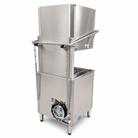 Lave-vaisselle commercial en acier inoxydable 304 à double pompe avec une capacité de 60 paniers/heure, type couvercle, pour restaurants, hôtels, cuisines