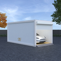 Garage/Atelier Conteneur Préfabriqué Moderne Spacieux Personnalisé pour Entreprise, Stockage de Marchandises, pour 1 ou 2 Voitures