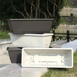 Hintcan Glazed Minimalist <strong>Plastic</strong> Flowerpot Simulated Flowers for Balcony Vegetable Flower Growing Big Rectangle <strong>Planting</strong> <strong>Trough</strong> - Product Image 1