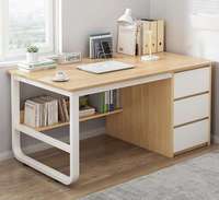 Escritorio Moderno Convertible de Madera Simple para Oficina en Casa, Dormitorio, Mesa de Computadora de Hierro con Cajón para Espacios Pequeños, Venta al por Mayor