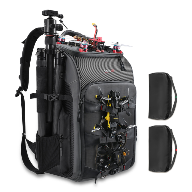 STARTRC 40L FPV Drone Backpack PU Outdoor Carry Handbag for FPV Racing Drone & Accessories Black