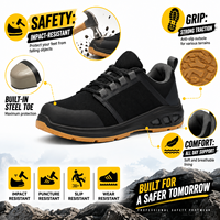 Bottes de travail basses antistatiques AOXIANG à embout d'acier, légères, pour printemps/automne/été, usage en usine, tige en KPU, tricot volant, composite PU