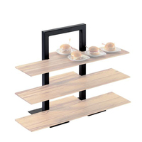 28 1/2 "X 13 1/2" X 36 1/2 "Rehausseurs de nourriture noirs à plusieurs niveaux Plateau de buffet Étagère de service Présentoir