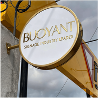 Enseigne lumineuse extérieure personnalisée Enseigne murale double face à DEL Boîte à lumière ronde Boîte à lumière extérieure Enseigne avec logo