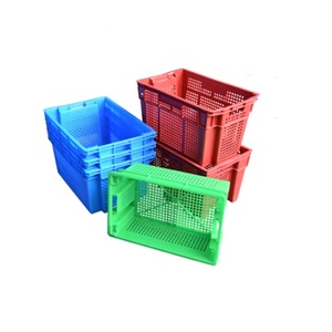 Nestable Stackable type Crate Vegetable Plastic Basket For Warehouse Storage