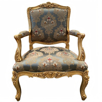 Fauteuils en bois massif sculpté de style français antique de luxe, canapé simple sculpté Louis Royal pour le salon