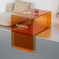 Présentoir en verre organique de support de marque commerciale en acrylique brun foncé de conception individuelle