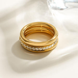 MICCI - Anillos Apilables <span class=keywords><strong>de</strong></span> Acero Inoxidable Chapados en Oro <span class=keywords><strong>de</strong></span> 18K, Resistentes al Agua, para Mujer - Product Image 4