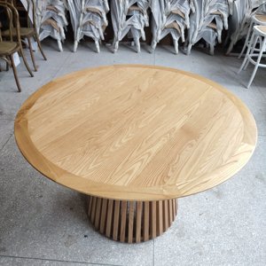 Hiện đại màu sắc tự nhiên bằng gỗ Bàn Ăn Tròn bàn ăn rắn gỗ Bắc Âu bàn ăn đặt - Product Image 5