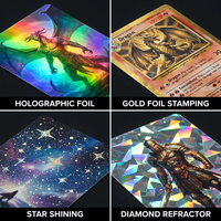 Jeu de cartes à jouer professionnel personnalisé en PVC avec boîte, design imprimé TCG vierge, cartes de poker premium dorées personnalisées