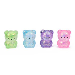 Stress Relief Glitter <b>Bear</b> Squishy Toys TPR Soft <b>Cute</b> Animal Fidget Toys for Kids Party Favors - Product Image 3