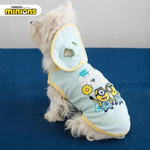 Hoopet Minions Conjunto de chaleco y sombrero de algodón con diseño de flores de primavera para perros, ropa para cachorros, traje transpirable para mascotas, temporada de primavera - Product Image 2