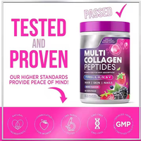 Poudre de Peptide de collagène bovin marin hydrolysé Source de tilapia de poisson blanchissant la peau rougeoyante Halal Vegan en vrac