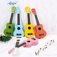 Penjualan kustom OEM ODM Harga Murah Aiersi merek kustom warna semua Basswood 21 inci Ukulele pemula Ukelele soprano