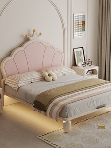 Letto per Bambini Imbottito Rosa Principessa con Cassetti Contenitori - Testiera a Corona per Camera da Letto Moderna - Product Image 4
