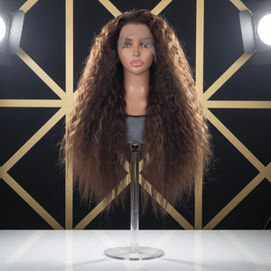 วิกผมลูกไม้แ<span class=keywords><strong>บ</strong></span><span class=keywords><strong>บ</strong></span>แอฟริกัน 13x4  ลูกไม้โปร่งใส ไม่ต้องใช้กาว  ใย<span class=keywords><strong>ผม</strong></span>ทนความร้อนสูง  ความหนาแน่น 180%  ตาข่าย<span class=keywords><strong>สี</strong></span>ชมพู  หมวกตาข่ายแบ<span class=keywords><strong>บ</strong></span>โรส  <span class=keywords><strong>สี</strong></span>เปียโน - Product Image 2