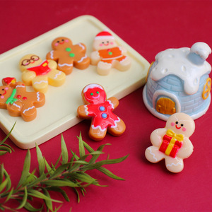 CHENXI Adornos Artísticos Pintados para el Hogar, Decoraciones DIY para Año Nuevo y Navidad, Accesorios de Resina de Hombre de Jengibre para Manualidades - Product Image 2