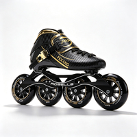 Patins à roulettes en fibre de carbone pour adultes, roues en PU, rollerblades de compétition professionnelles, chaussures de patinage de compétition, noir et or